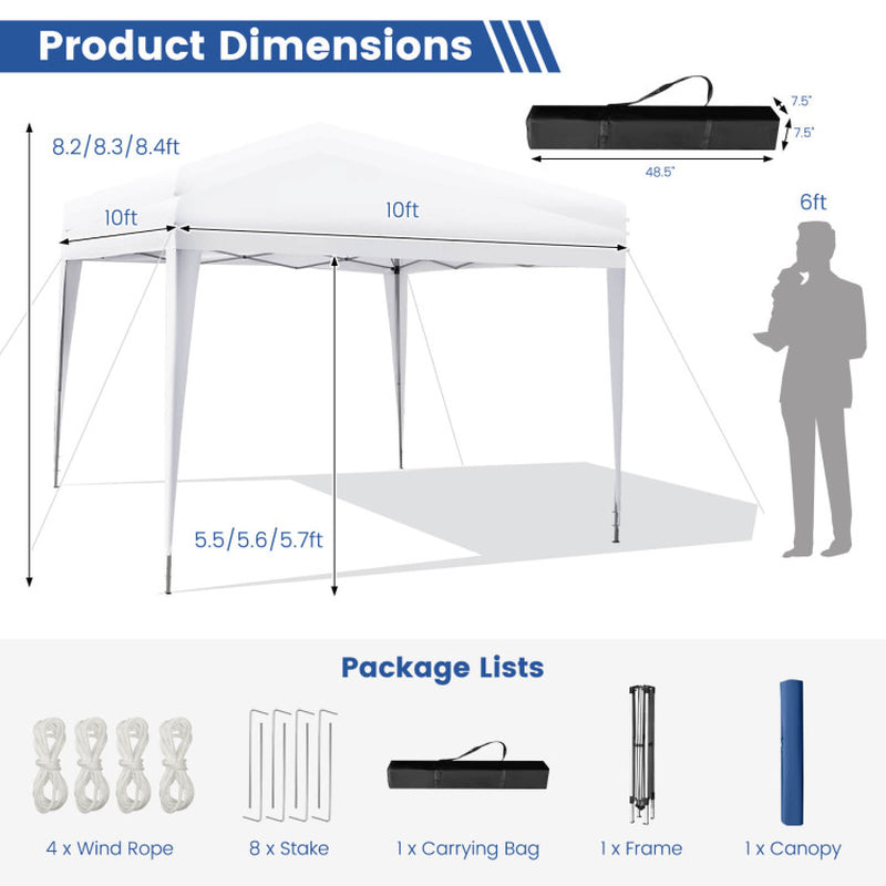 10 X 10 Feet Outdoor Pop-Up Canopy 